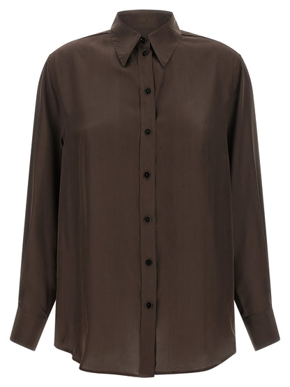 XACUS Brown Silk Blouse
