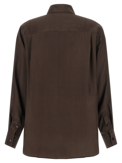 XACUS Brown Silk Blouse