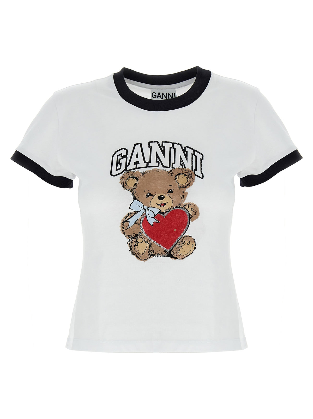Ganni White Cotton T-Shirt