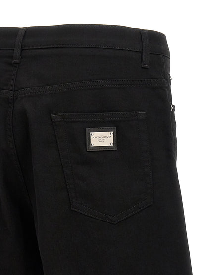 Dolce & Gabbana Black Cotton Bermuda Shorts