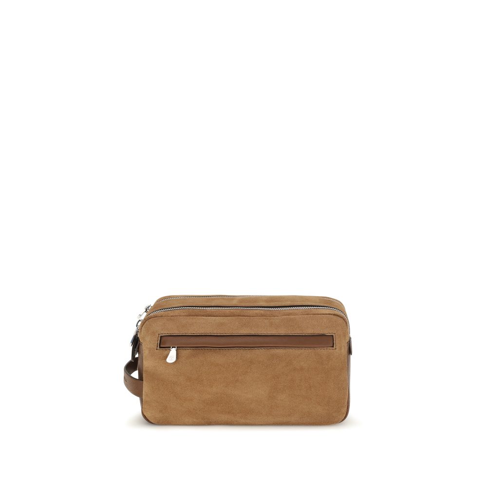 Brunello Cucinelli Beige Suede Leather Accessories