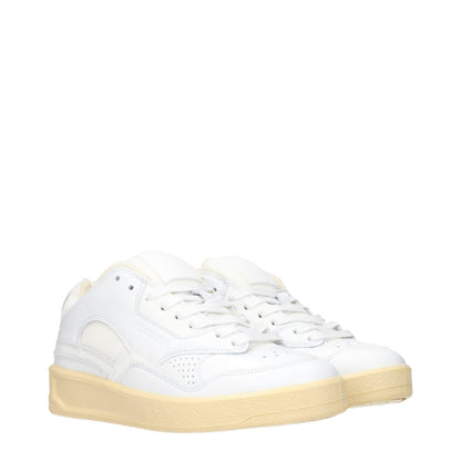 Jil Sander White Leather Low Top Sneakers