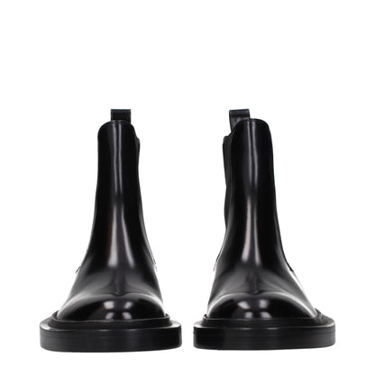 Jil Sander Black Leather Ankle Boots