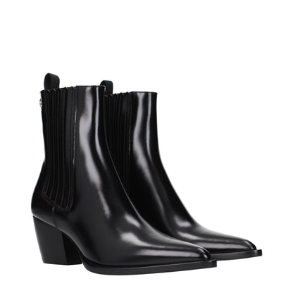 Christian Dior Black Leather Ankle Boots