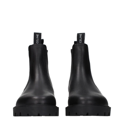Celine Black Leather Ankle Boots