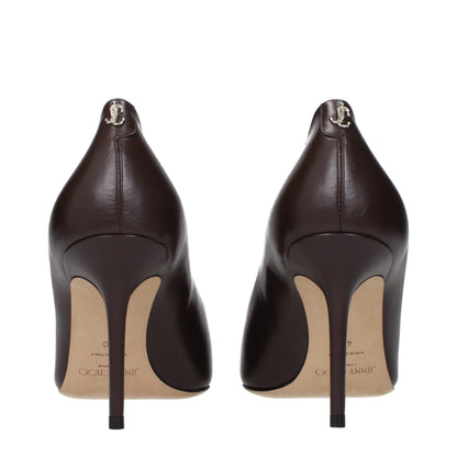 Jimmy Choo Brown Leather High Heel Pumps