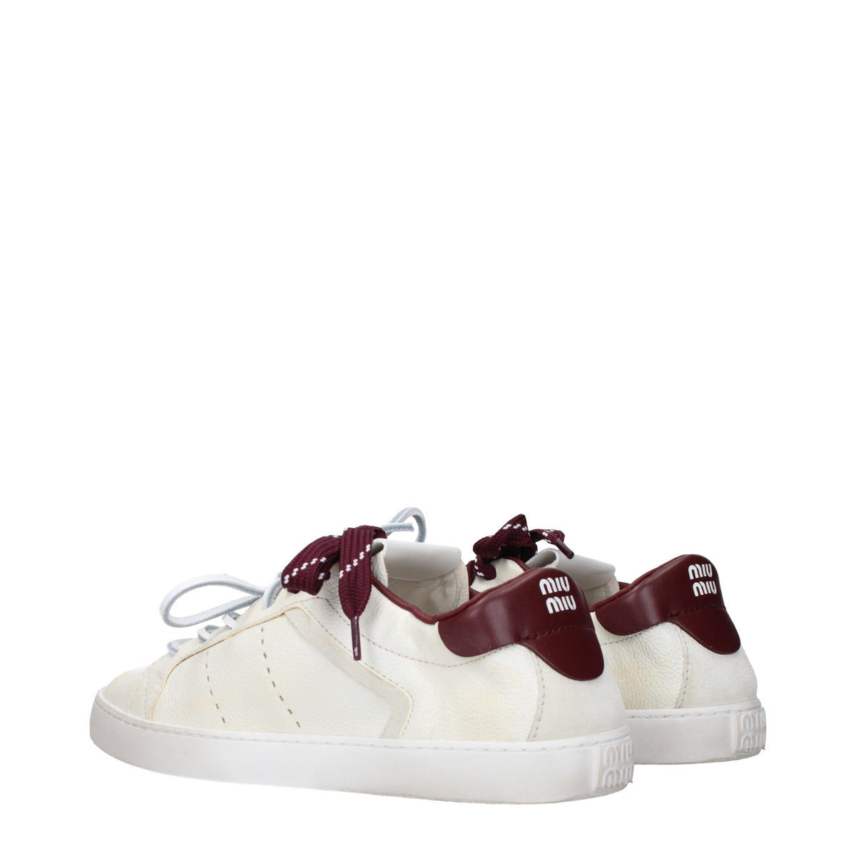 Miu Miu Beige Leather Sneakers