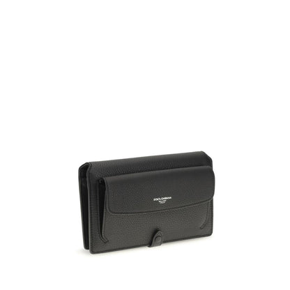 Dolce & Gabbana Black Calf Leather Bos Taurus Shoulder Bag
