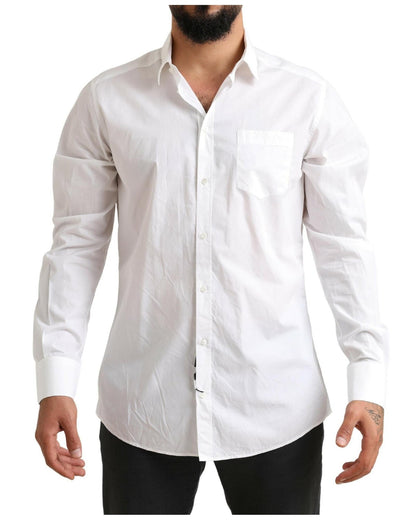 Dolce & Gabbana White Cotton Dress Shirt