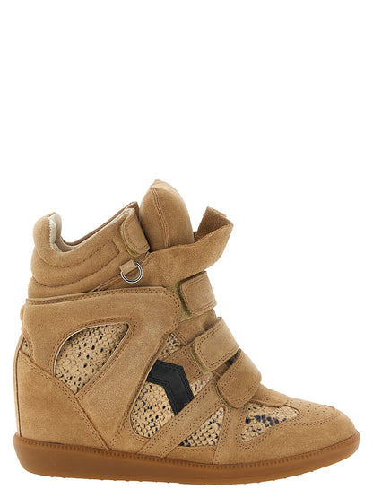 Isabel Marant Beige Cowhide Wedge Sandals
