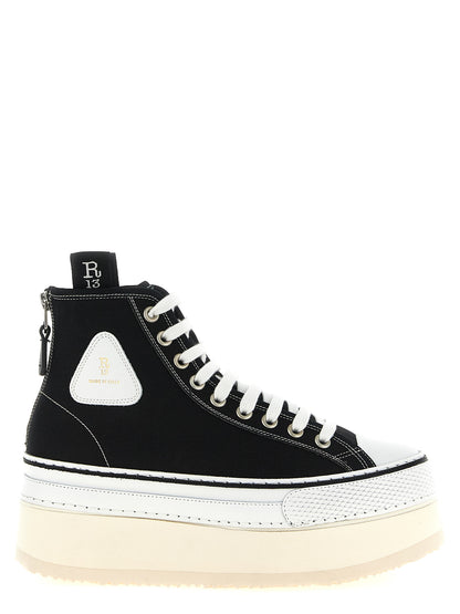 R13 Bicolor Calfskin Platform Sneakers