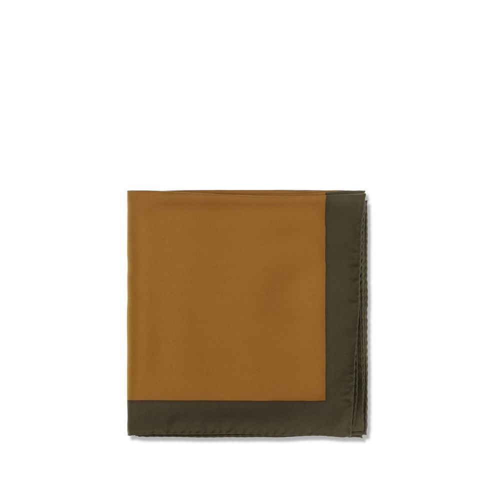Saint Laurent Cassandre Silk Twill Square Scarf - Brown Signature