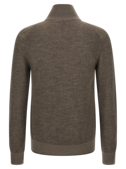 Brioni Brown Cashmere Cardigan