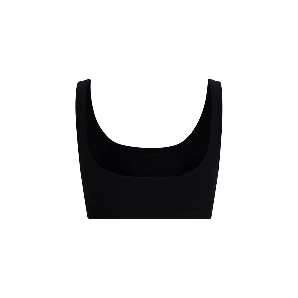 Marine Serre Black Cotton Sport Bra