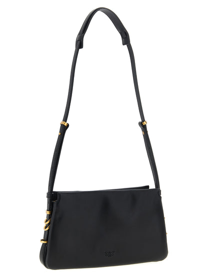 PINKO Black Calfskin Crossbody Bag