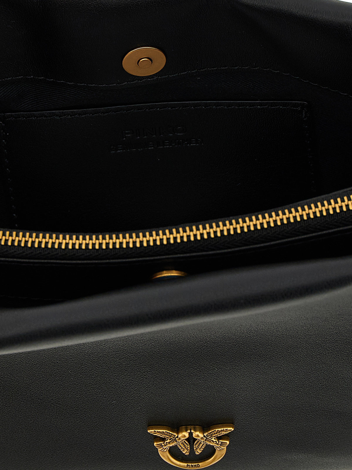 PINKO Black Calfskin Crossbody Bag