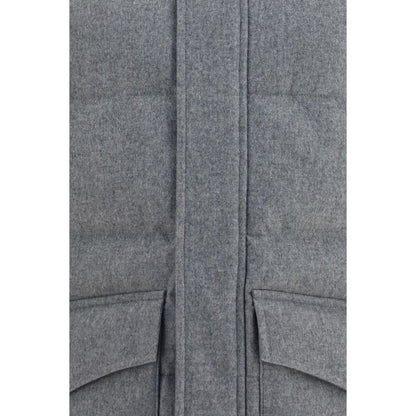 Brunello Cucinelli Gray Wool Oves Aries Full-Length Jacket