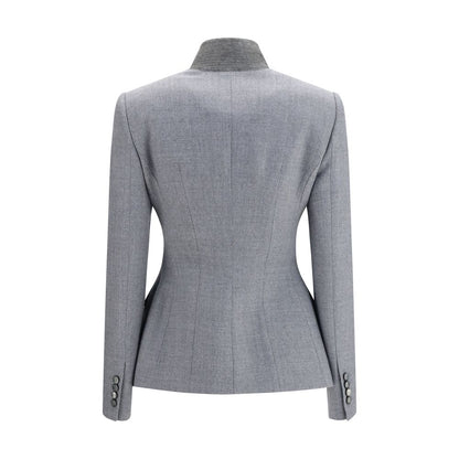 Alexander McQueen Gray Wool Oves Aries Full-Length Jacket