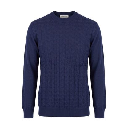 Roberto Pepe Luxury Blue Wool Men Sweater