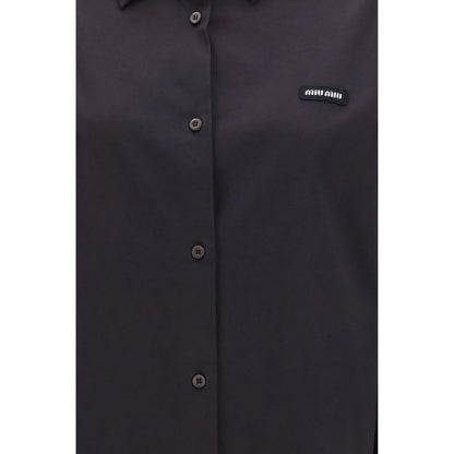 Miu Miu Black Cotton Dress Shirt