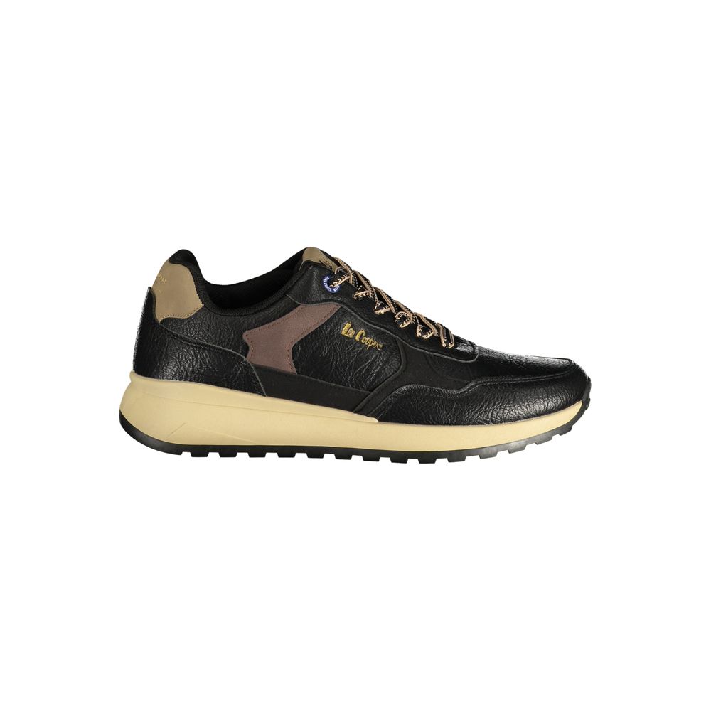 LEE COOPER Black Polyester Athletic Sneakers