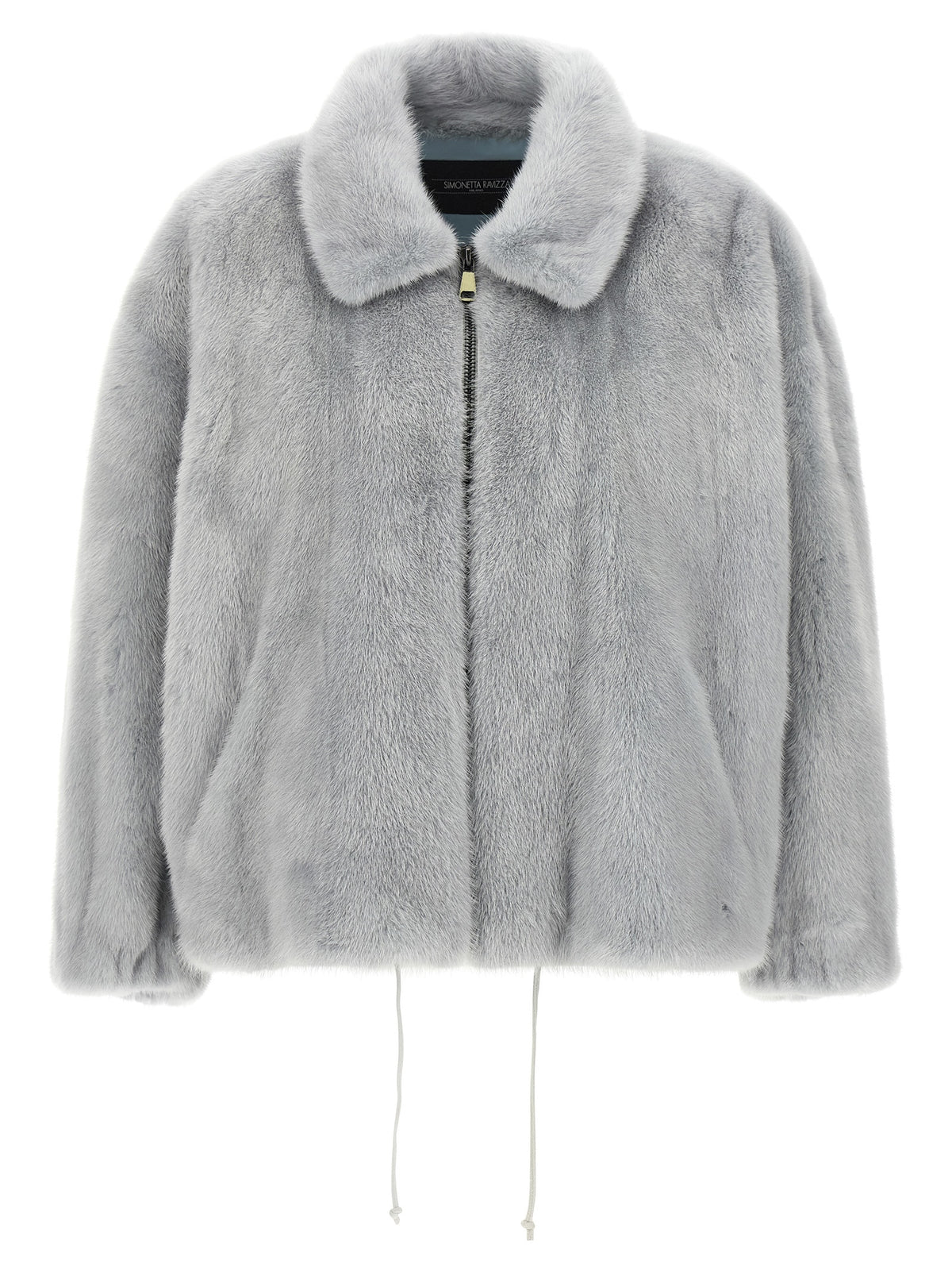 SIMONETTA RAVIZZA Gray Mink Full-Length Jacket