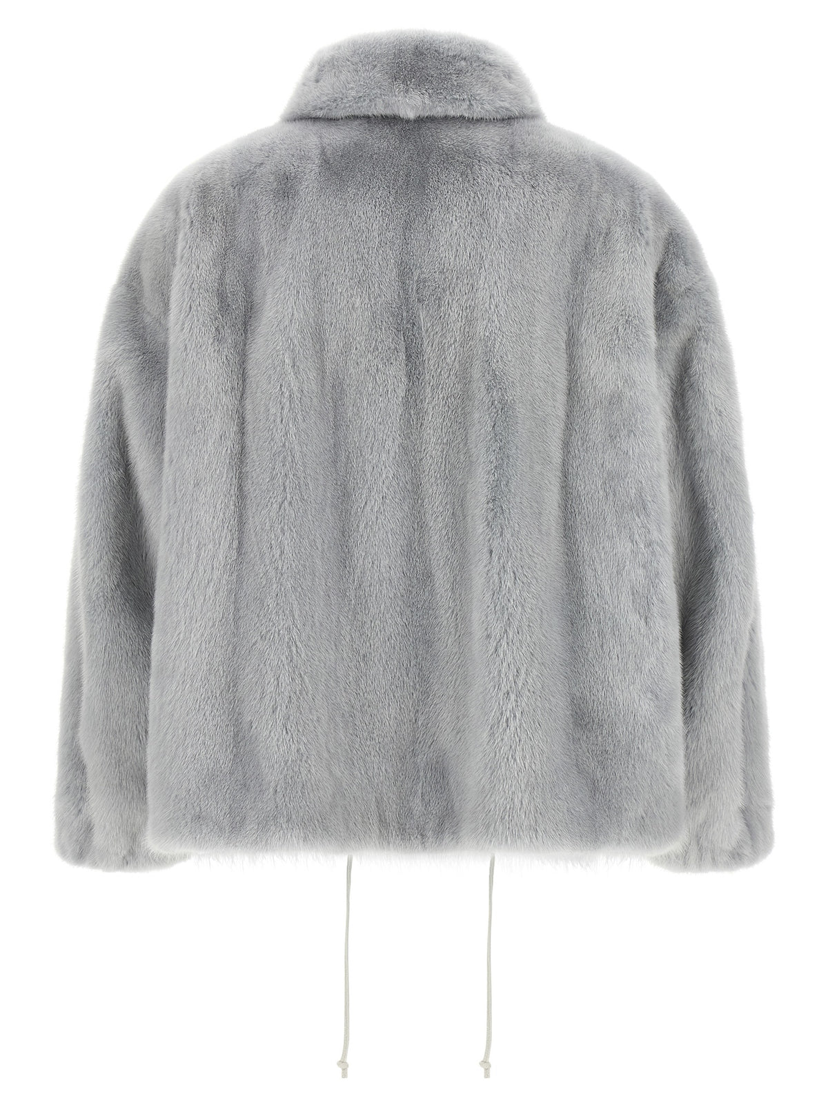 SIMONETTA RAVIZZA Gray Mink Full-Length Jacket