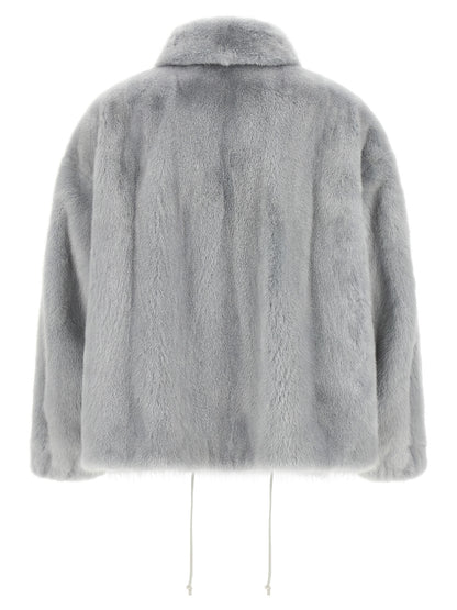 SIMONETTA RAVIZZA Gray Mink Full-Length Jacket