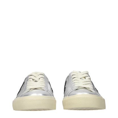 Veja Gray Leather Low Top Sneakers