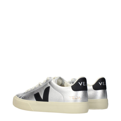 Veja Gray Leather Low Top Sneakers