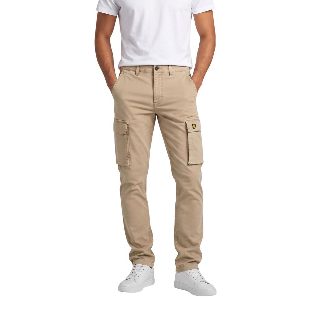 Lyle & Scott Beige Cotton Cargo Pants
