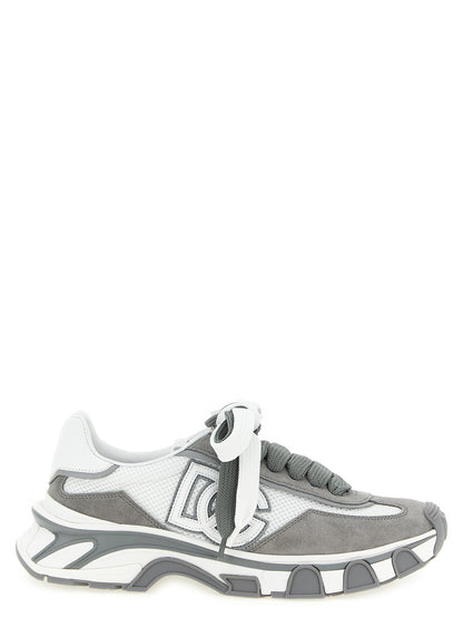Dolce & Gabbana Gray Leather Athletic Sneakers
