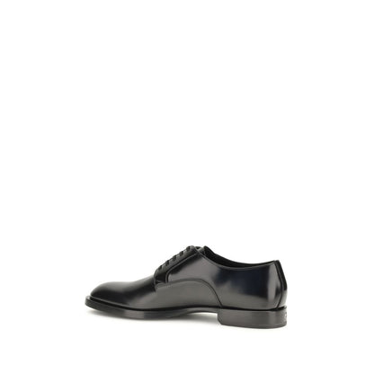 Dolce & Gabbana Black Calf Leather Bos Taurus Oxfords And Derbies
