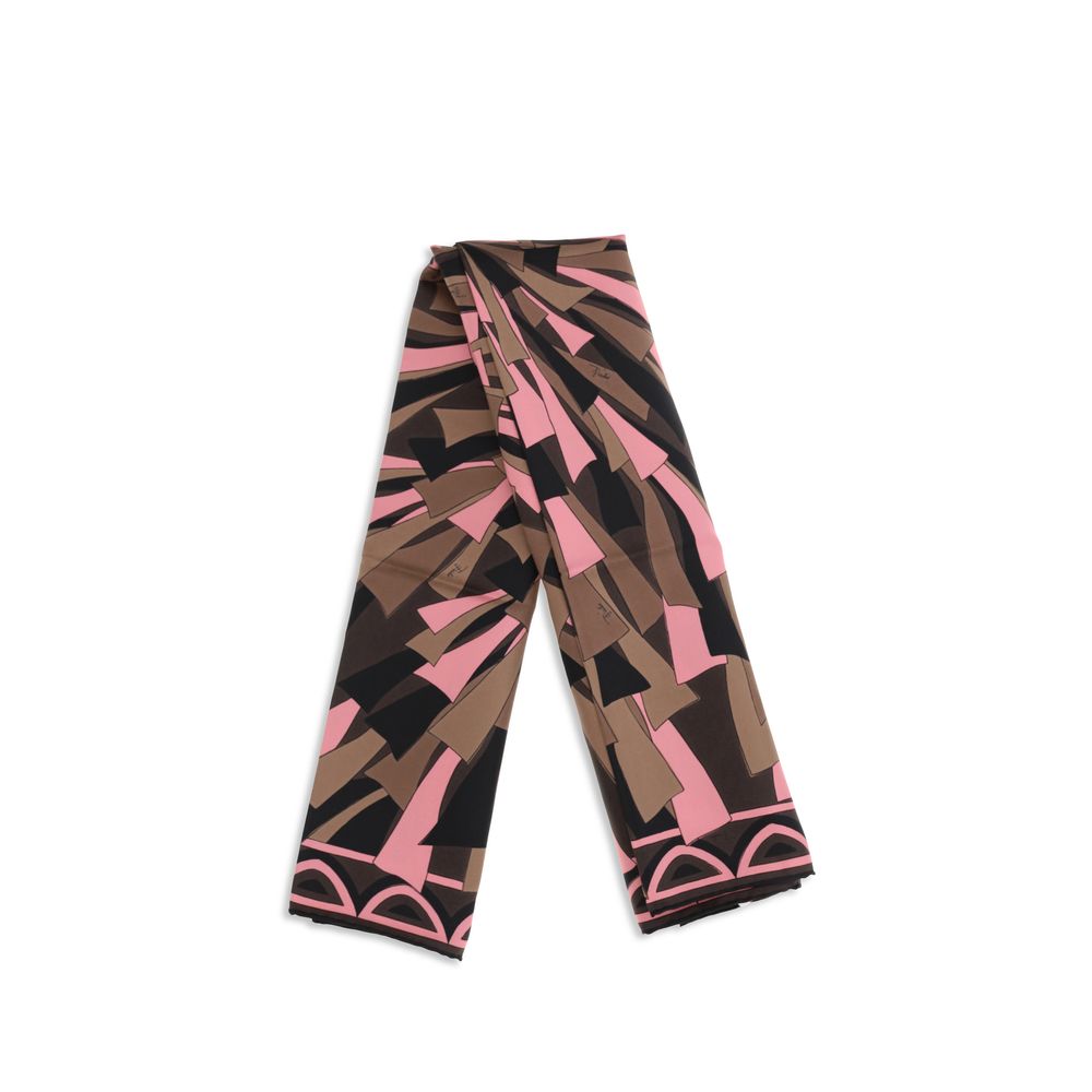 Scarf by Emilio Pucci for women in silk multicolor & print presents a effortlessly chic silhouette, artfully capturing the essence of the effortlessly chic Silk Square Scarf design for a sophisticated look.
