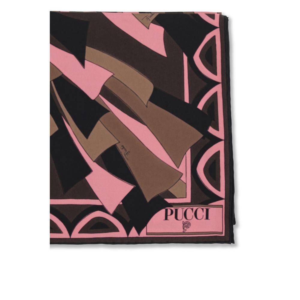 Scarf by Emilio Pucci for women in silk multicolor & print showcases a warm silhouette from the Silk Square Scarf collection, offering a warm drape that exudes sophisticated luxury.