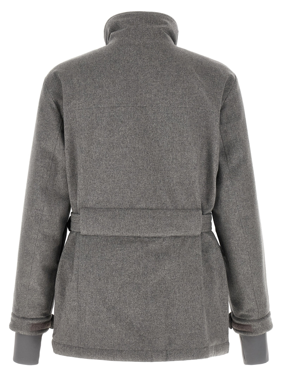 Brunello Cucinelli Gray Wool Full-Length Jacket