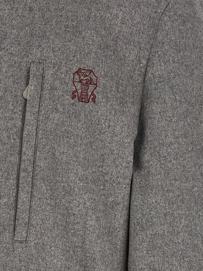 Brunello Cucinelli Gray Wool Full-Length Jacket