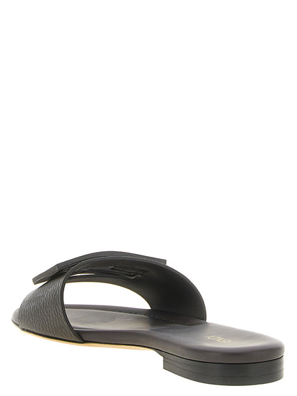Fendi Brown Calfskin Slides