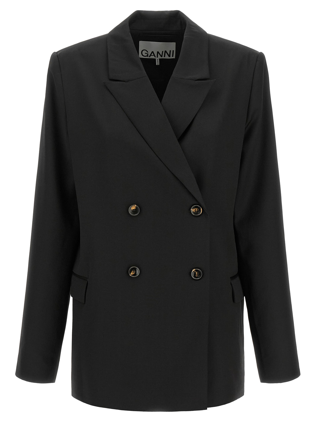 Ganni Black Polyester Blazer