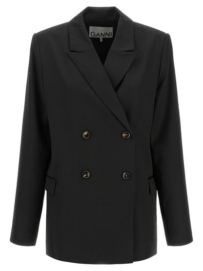 Ganni Black Polyester Blazer