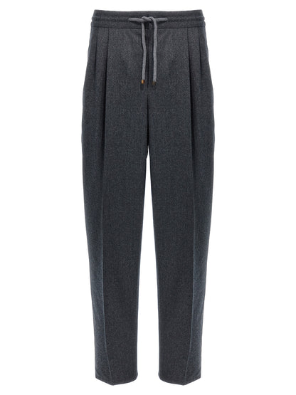 Brunello Cucinelli Gray Virgin Wool Casual Pants