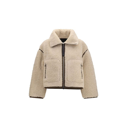 PINKO Beige Polyester Full-Length Jacket