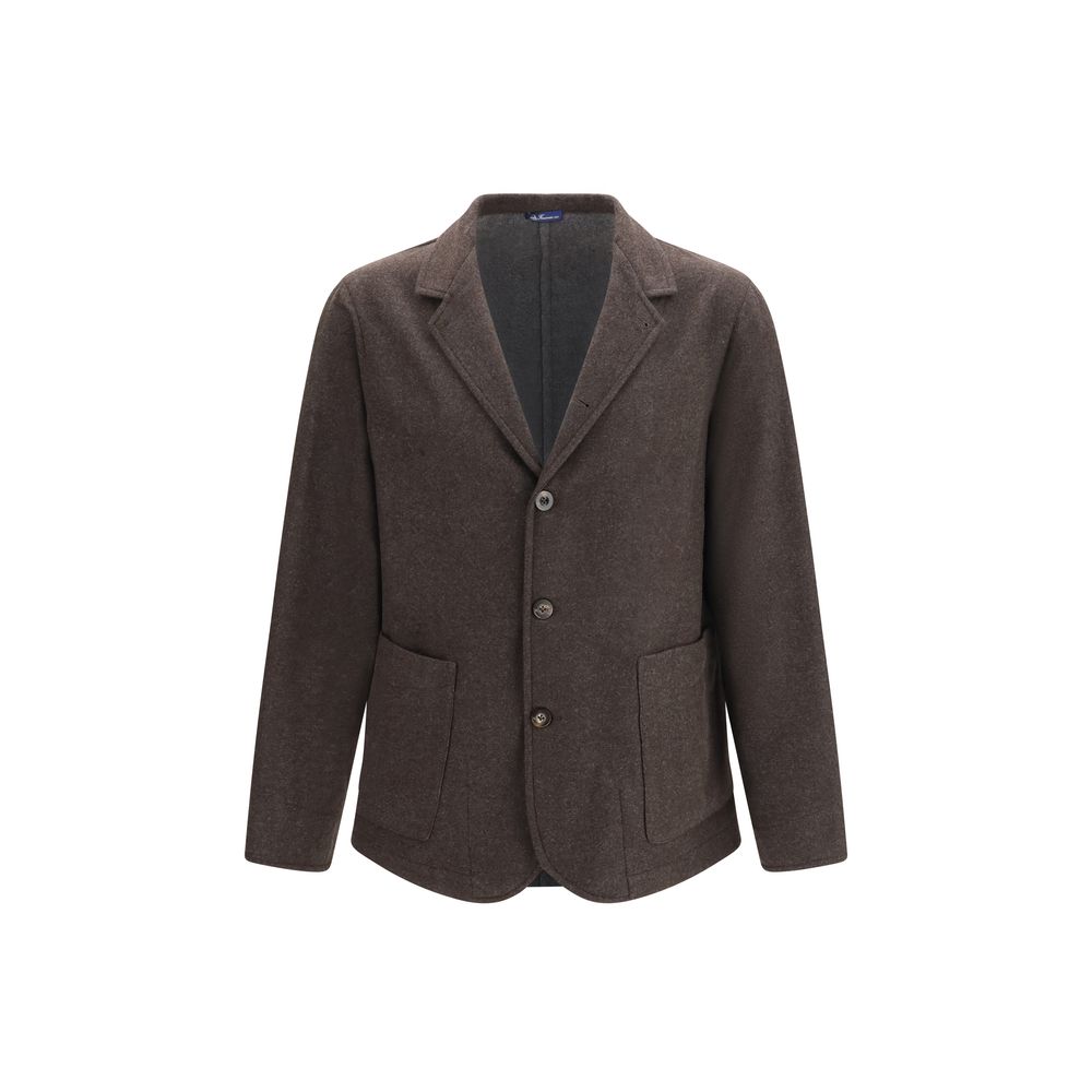 Finamore Brown Wool Oves Aries Full-Length Jacket