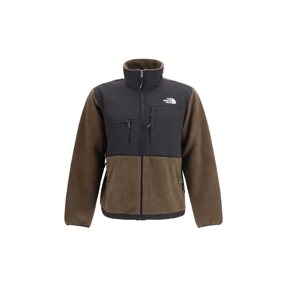The North Face Men's Fleeced Polyester Windbreaker Jacket - Black Brown Patterned