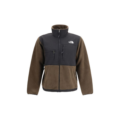 The North Face Men's Fleeced Polyester Windbreaker Jacket - Black Brown Patterned