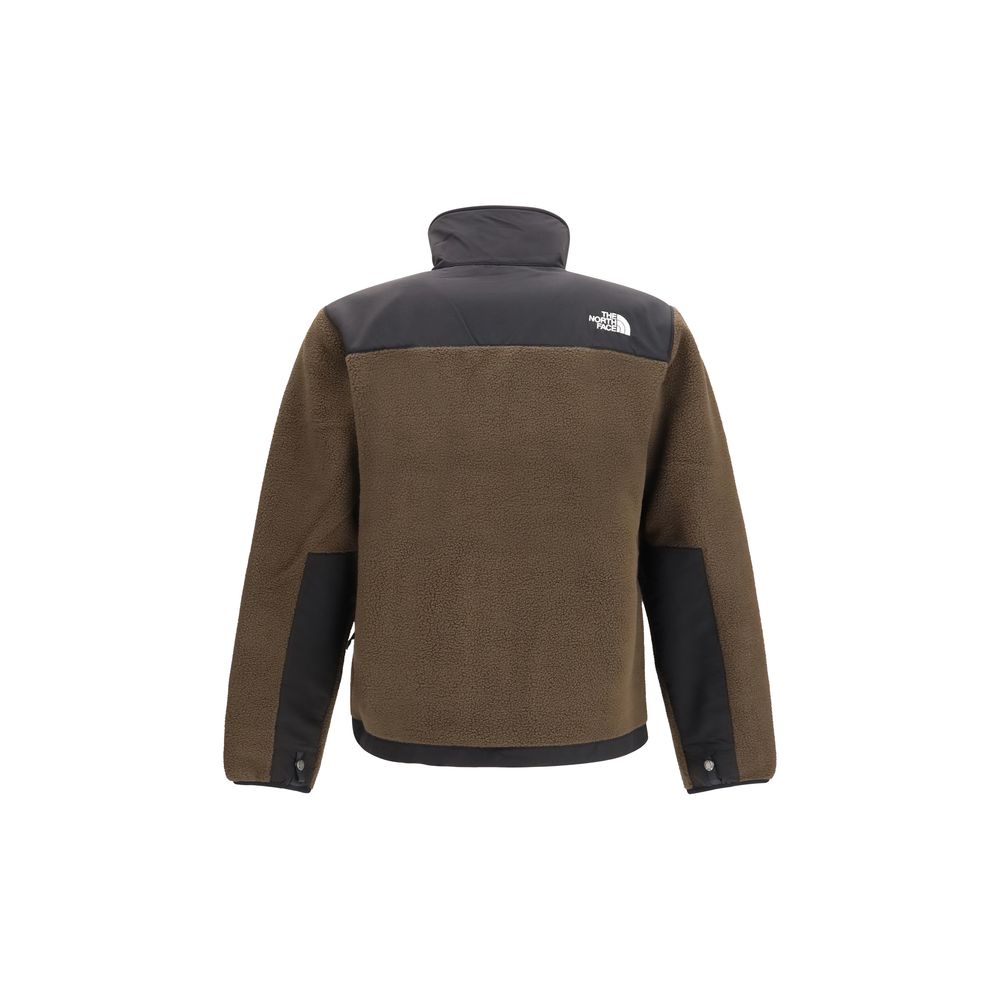 The North Face Men's Fleeced Polyester Windbreaker Jacket - Black Brown Patterned