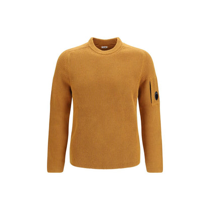 C.P. Company Men's Regular Fit Crew Neck Polyamide Cotton Sweatshirt - Orange