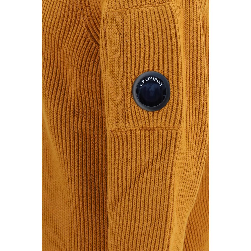 C.P. Company Men's Regular Fit Crew Neck Polyamide Cotton Sweatshirt - Orange