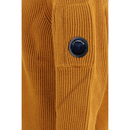 C.P. Company Men's Regular Fit Crew Neck Polyamide Cotton Sweatshirt - Orange