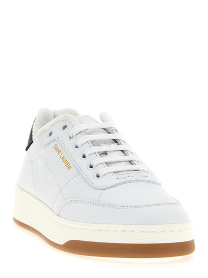 Saint Laurent Bicolor Calfskin Low Top Sneakers